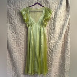 Free People Lime Green Sheer Maxi Dress